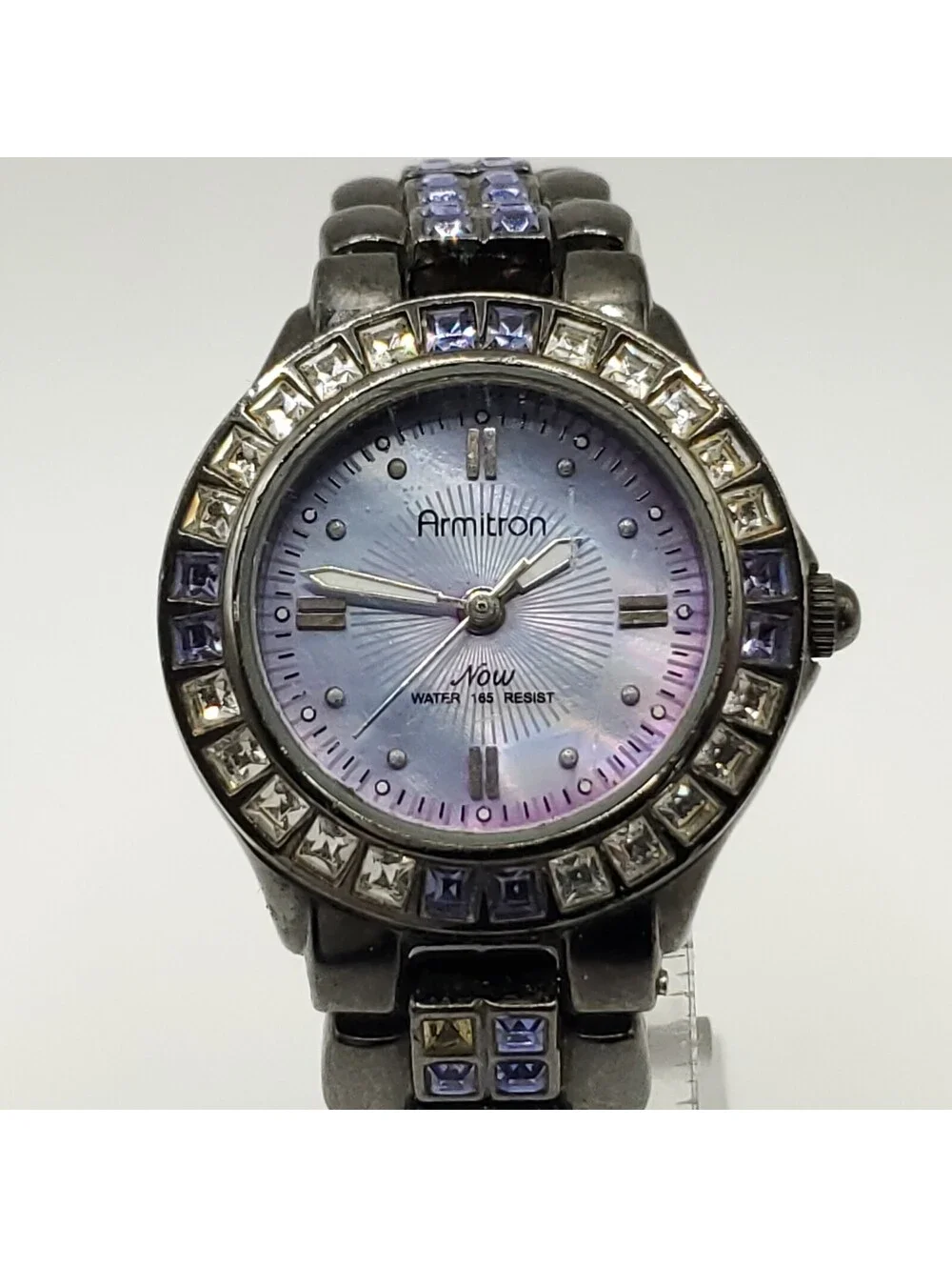 Armitron Now Purple/Black Watch Women 26mm New Battery